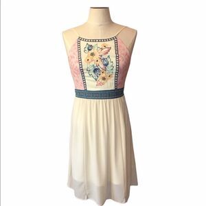 Boho, unmarked embroidered  dress